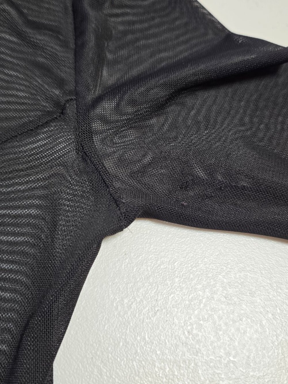 Revamped Size Small Black Mesh Zip Front Sheer Long Sleeves Flared Peplum Waist - Picture 9 of 9